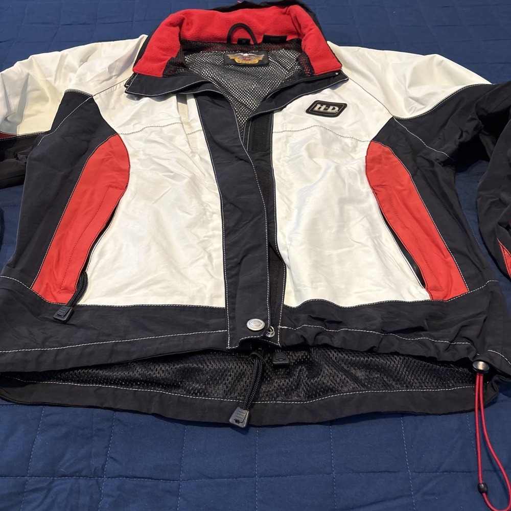 Harley Davidson Nylon Heavy Windbreaker Jacket Womens M Very Good Condition - Picture 4 of 16